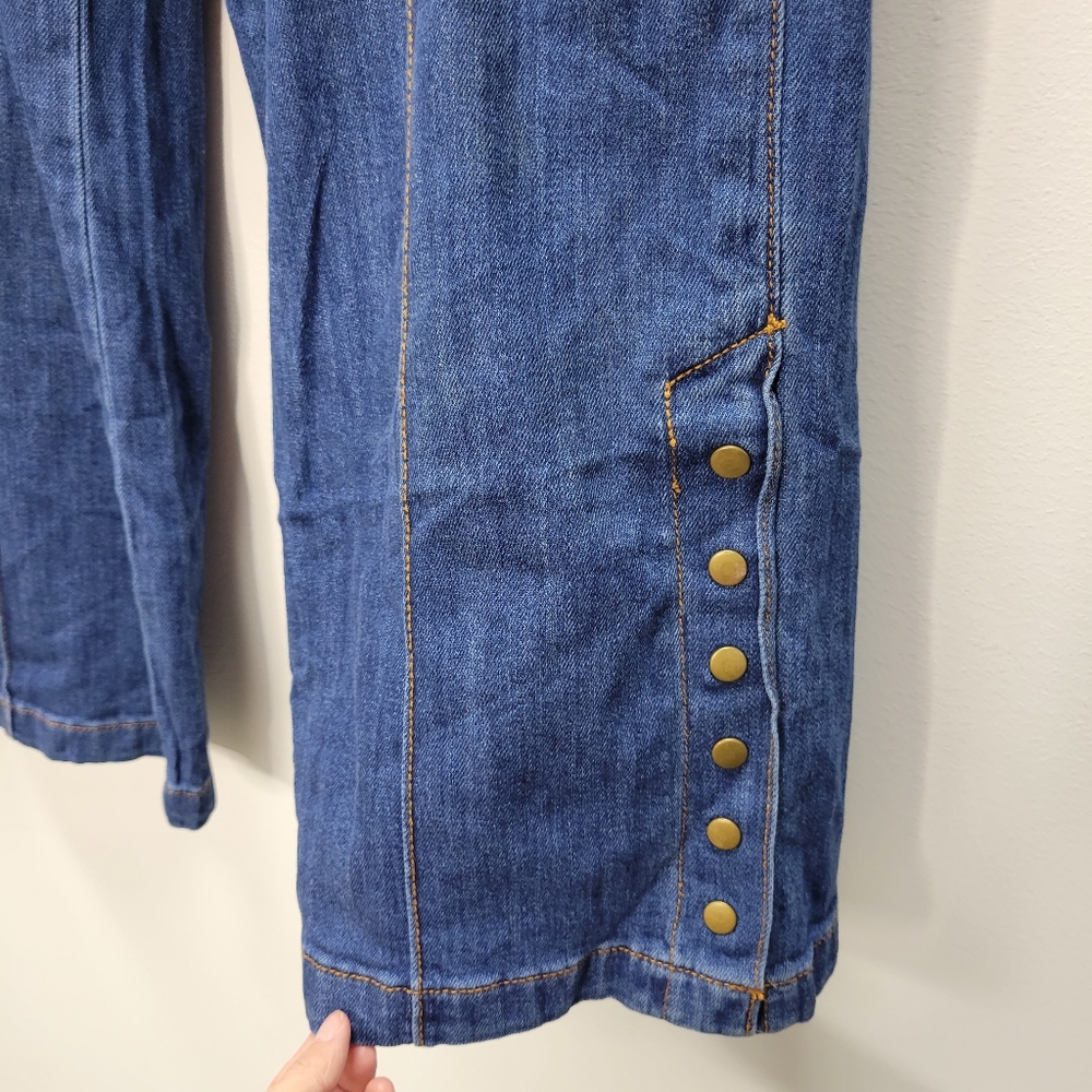 Anthropologie Pilcro and the Letterpress Wide Leg Crop Button Up Ankle Jeans 26 - Picture 9 of 15